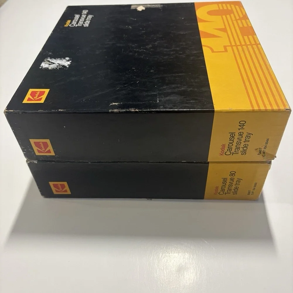 2-Eastman Kodak Carousel Transvue 80 slide tray B80T CAT 104 6093 Vintage 1983